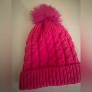 Cozy Pink Knit Beanie for Kids or Adult